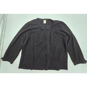 J.Crew Womens Cardigan Sweater W Button Accents Sz L Black - Wool/Cashmere Blend